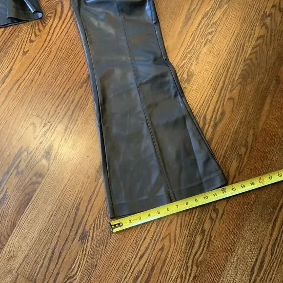 NEW ELOQUII Women's Black Faux‎ Leather Flare Leg Pants Sz 14 NWT - Picture 7 of 11